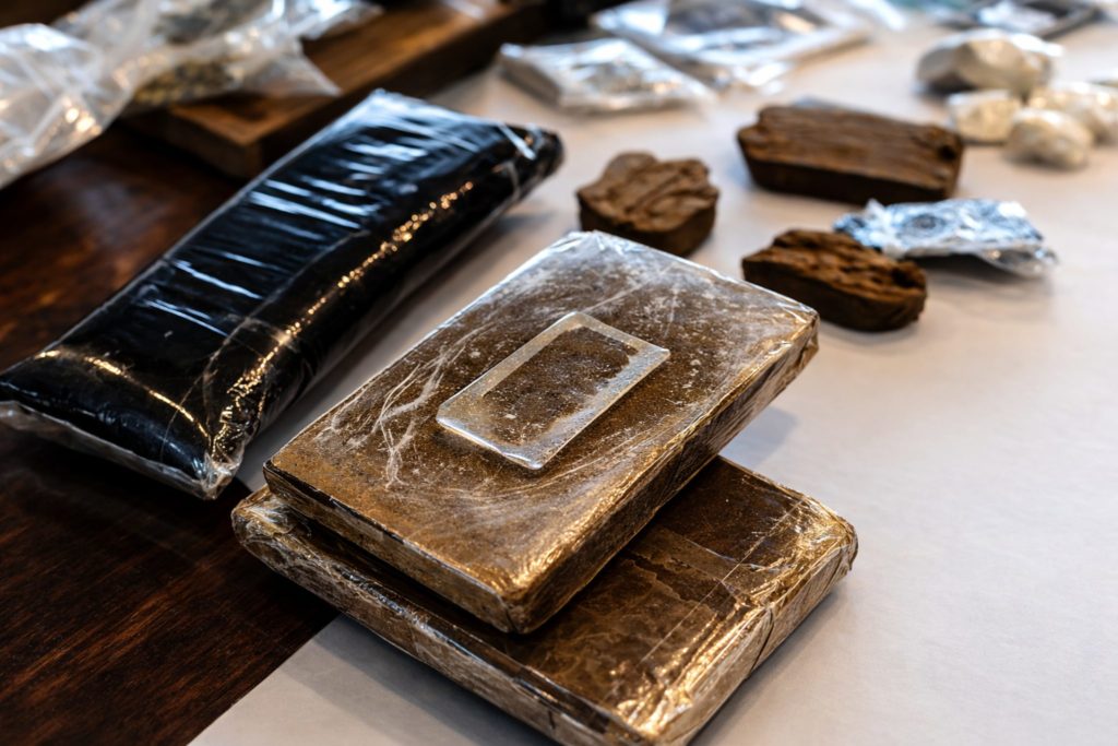 Résine hash CBD légale en Suisse présentée en blocs, guide du hash CBD à Genève 2026